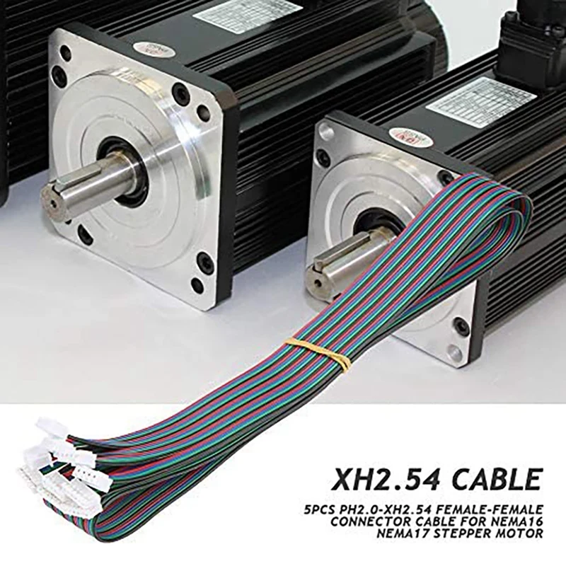 5 Pcs 3D Printer Cable For Nema16 / Nema17 Stepper Motor Dupont Cable/PH2.0-XH2.54 Female-Female Connector Cable