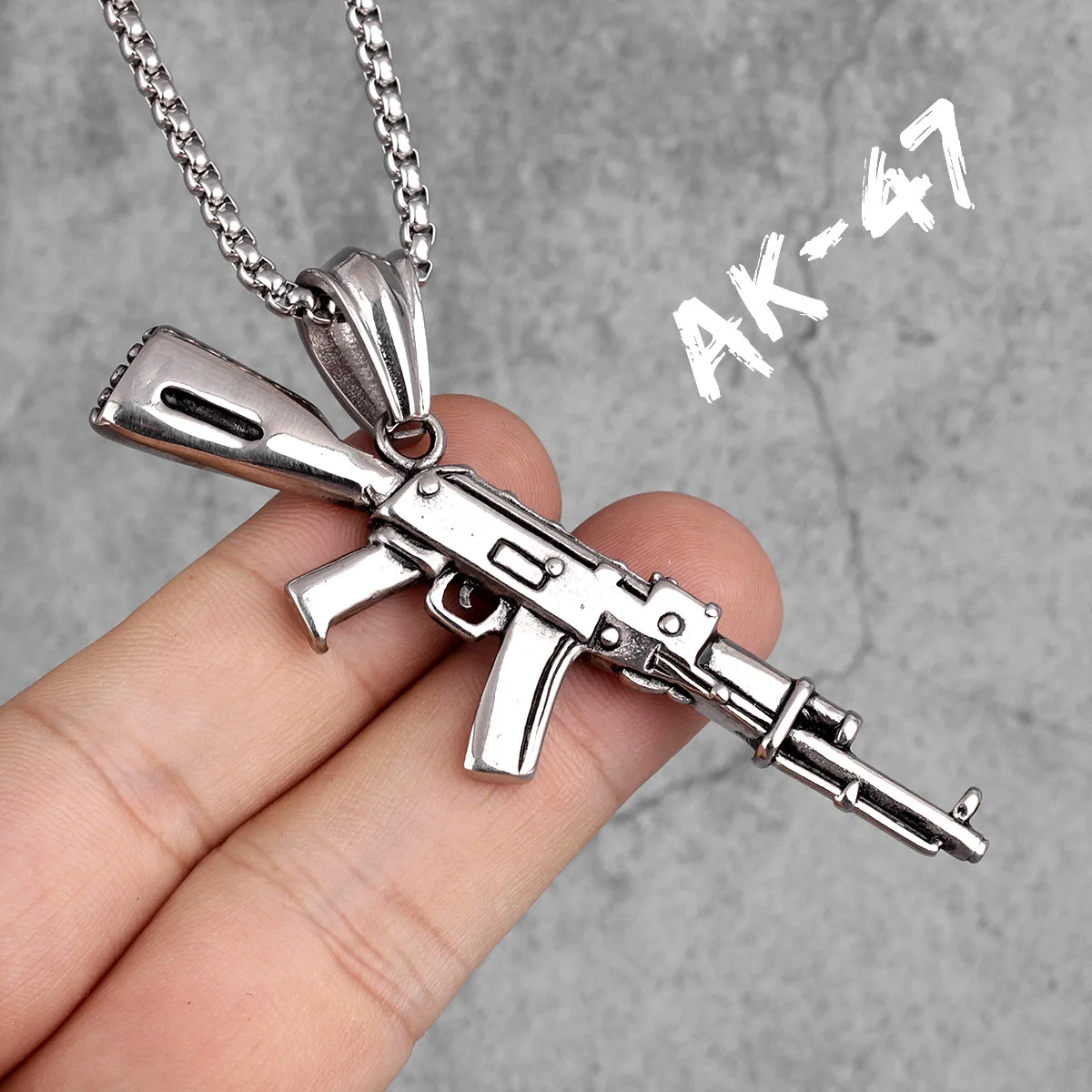 ガンシリーズ AK47 M16 スナイパーライフルステンレス鋼ジュエリー男性 