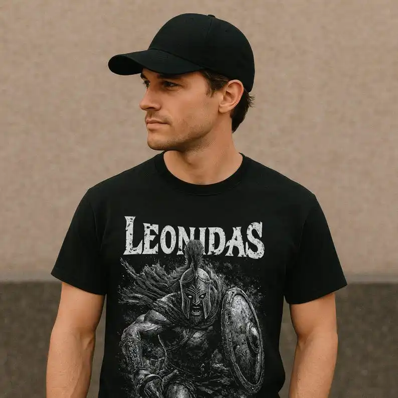 Leonidas Sparta t-Shirt Spartan Warrior Tee  Ancient Greece History T-Shirt 300 Spartan King Greek Warrior Gift