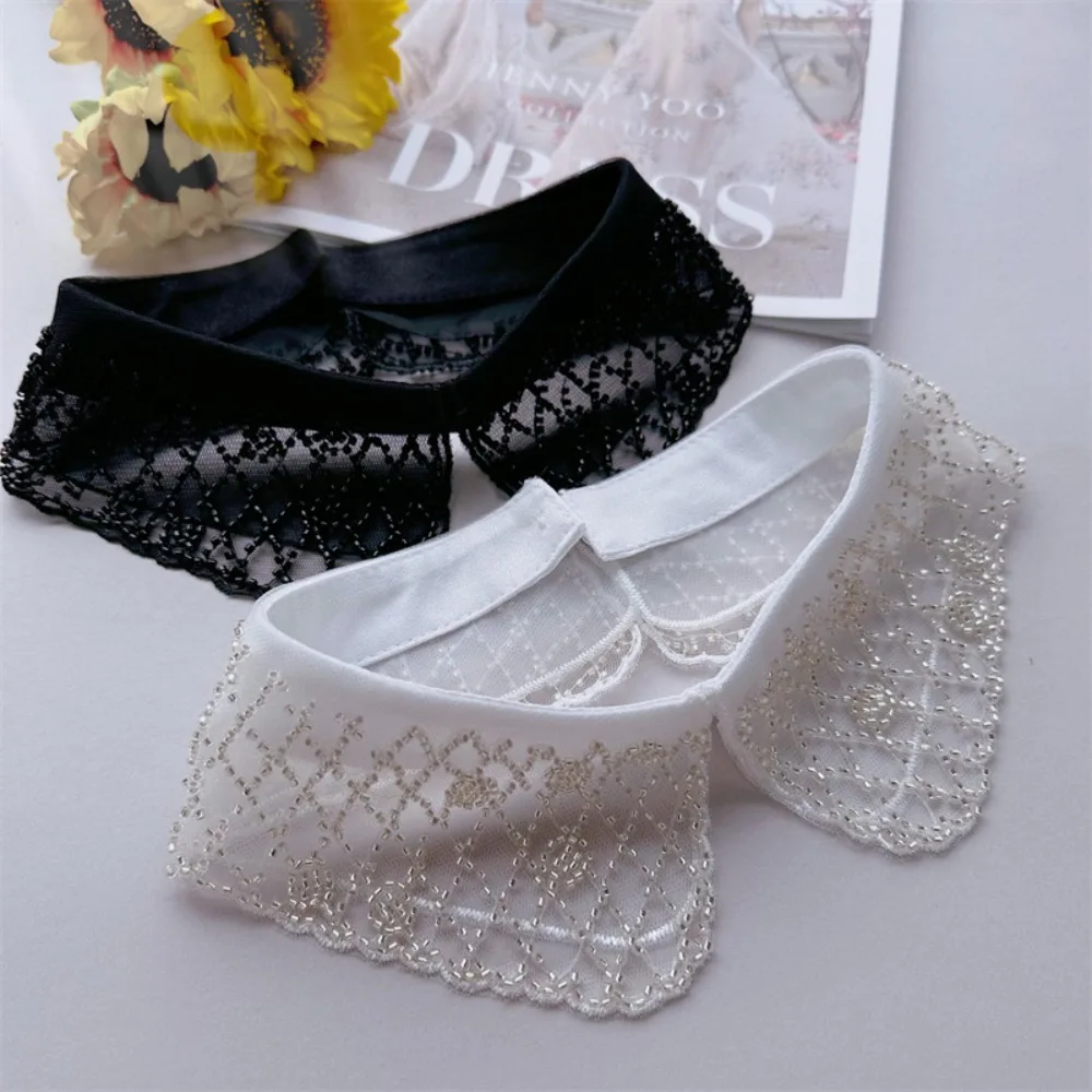 Fashion Embroidered Bead Collar Women\'s Lace Collar Clothing Accessory Lace Up Shawl Cloak Fake False Collars Collar Insignia