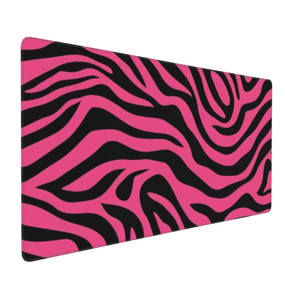  Zebra Print Pattern Pink Large Desk Mat, Pink Large Mouse Pad, XL Desk Decor, XXL Gaming Mousepad, Office Desk Accessories Gifts 