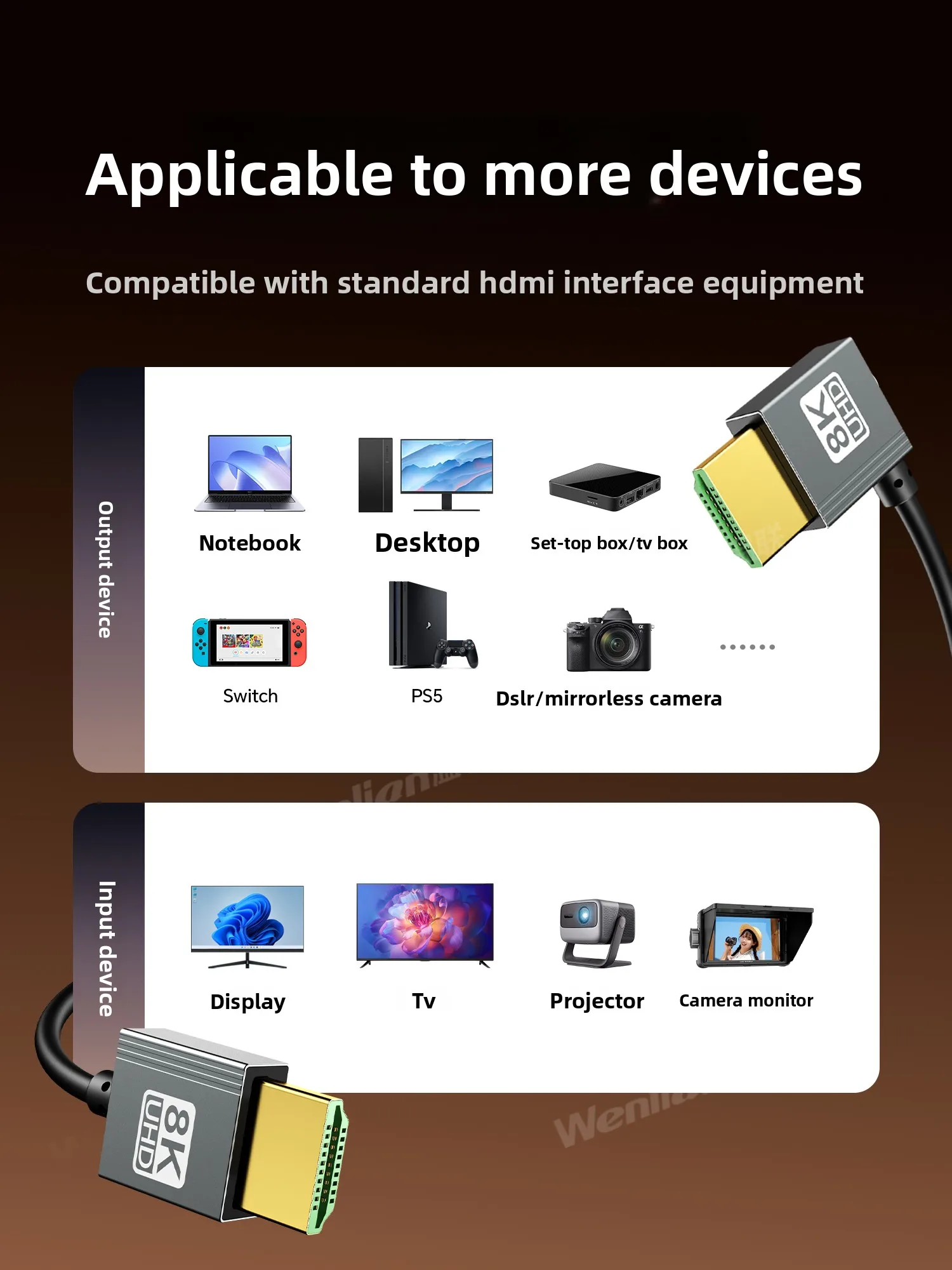 كابل HDMI من السيليكون 8K 2.1 كابل قصير ناعم فائق الدقة للكاميرات وكاميرات الفيديو المباشرة وشاشات بزاوية قائمة #5
