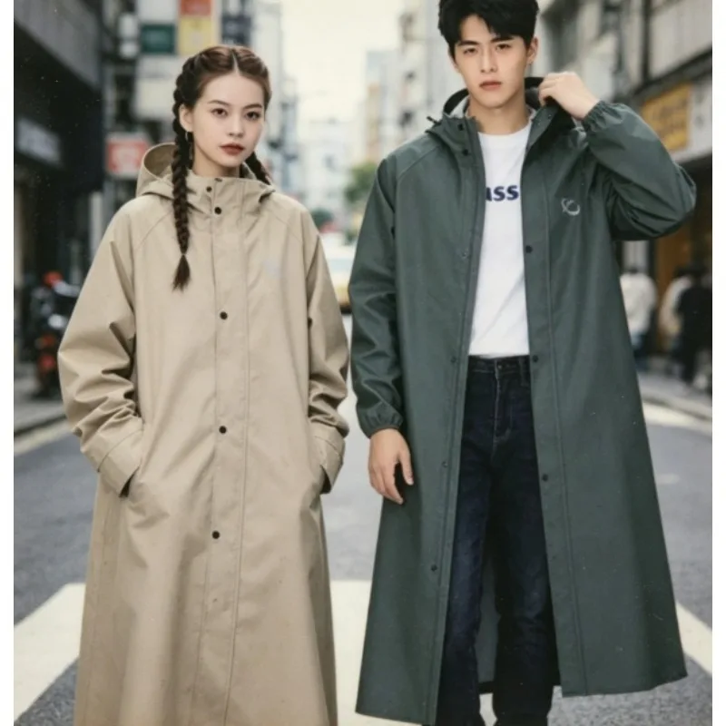 

New Heavy Duty Long Rain Poncho Thickened Full Coverage for Outdoor Hiking Cycling and Electric Bike Riding