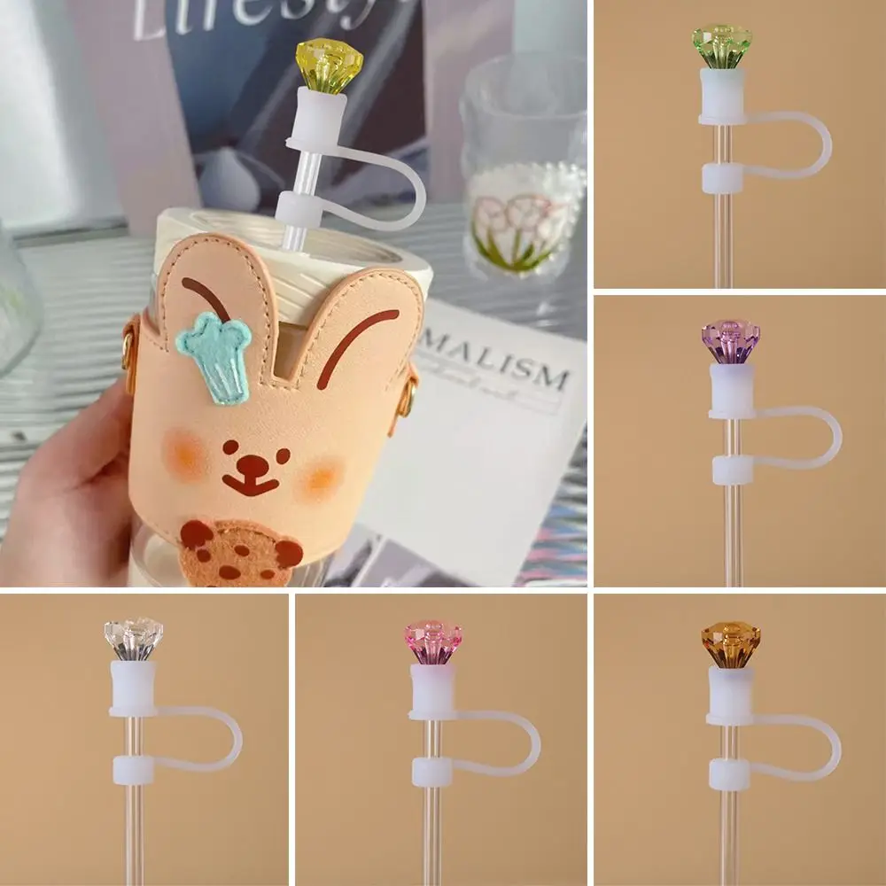 New Silicone Silicone Straw Plug Diamond Shape Reusable Drinking Dust Cap Splash Proof Cup Accessories Straw Tips Cover Bottle