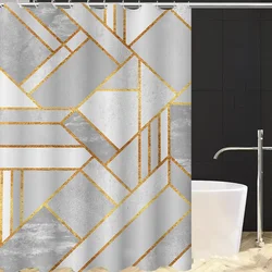 Geometric Shower Shower Curtain for Bathroom Opaque Curtains Accessories Bath Bedrooms Waterproof the Home Fabric Shade Products