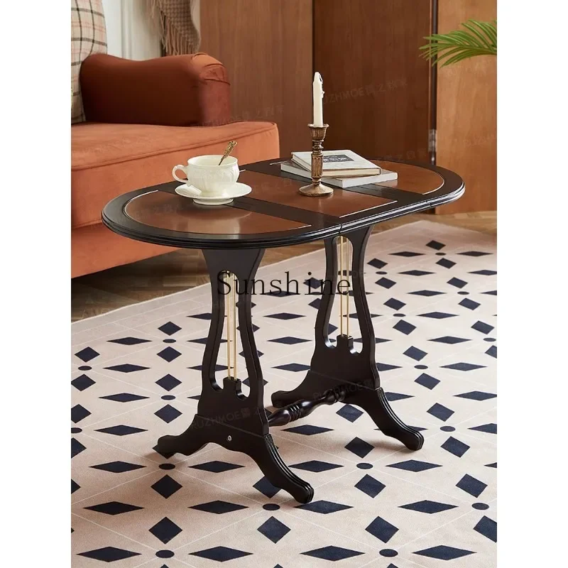 

Small table Balcony coffee table Vintage medieval edge wooden table