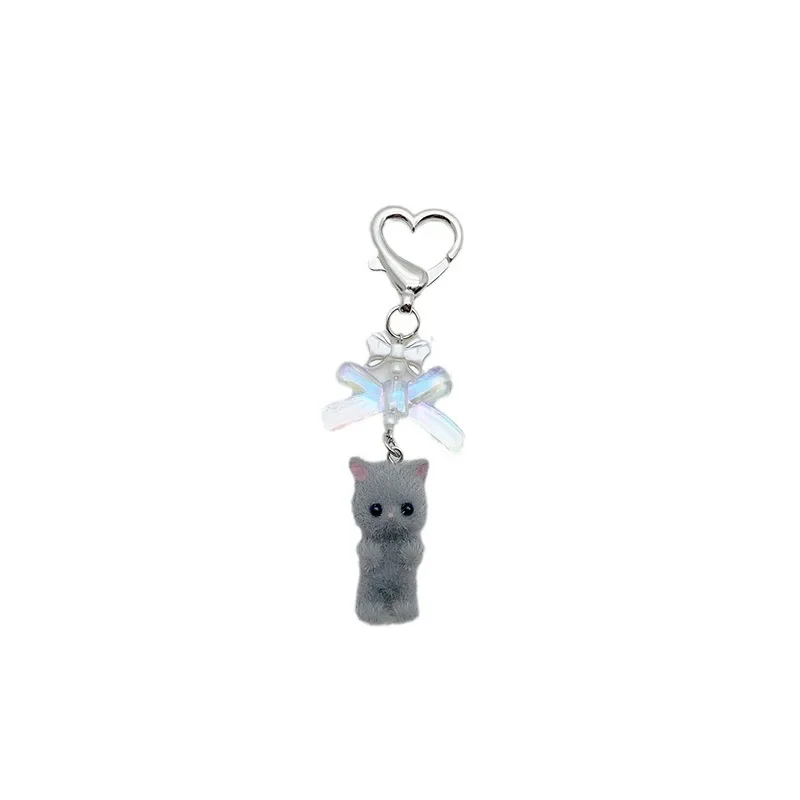 3D Cartoon Cats Keychain Pingente Adorável Animal Chaveiro Suporte de chave de urso Presente Material de resina para mulheres e homens