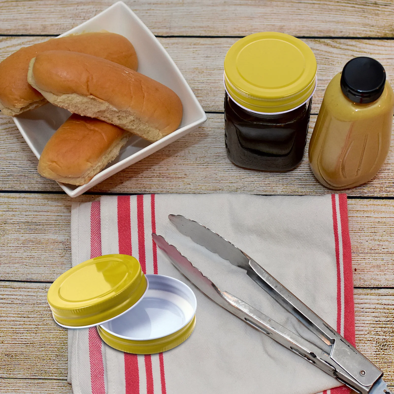 

12Pcs Leakproof Tinplate Jar Caps Metal Lids Sealing Covers Replacement Storage Covers for Mason Jars Jar Lids