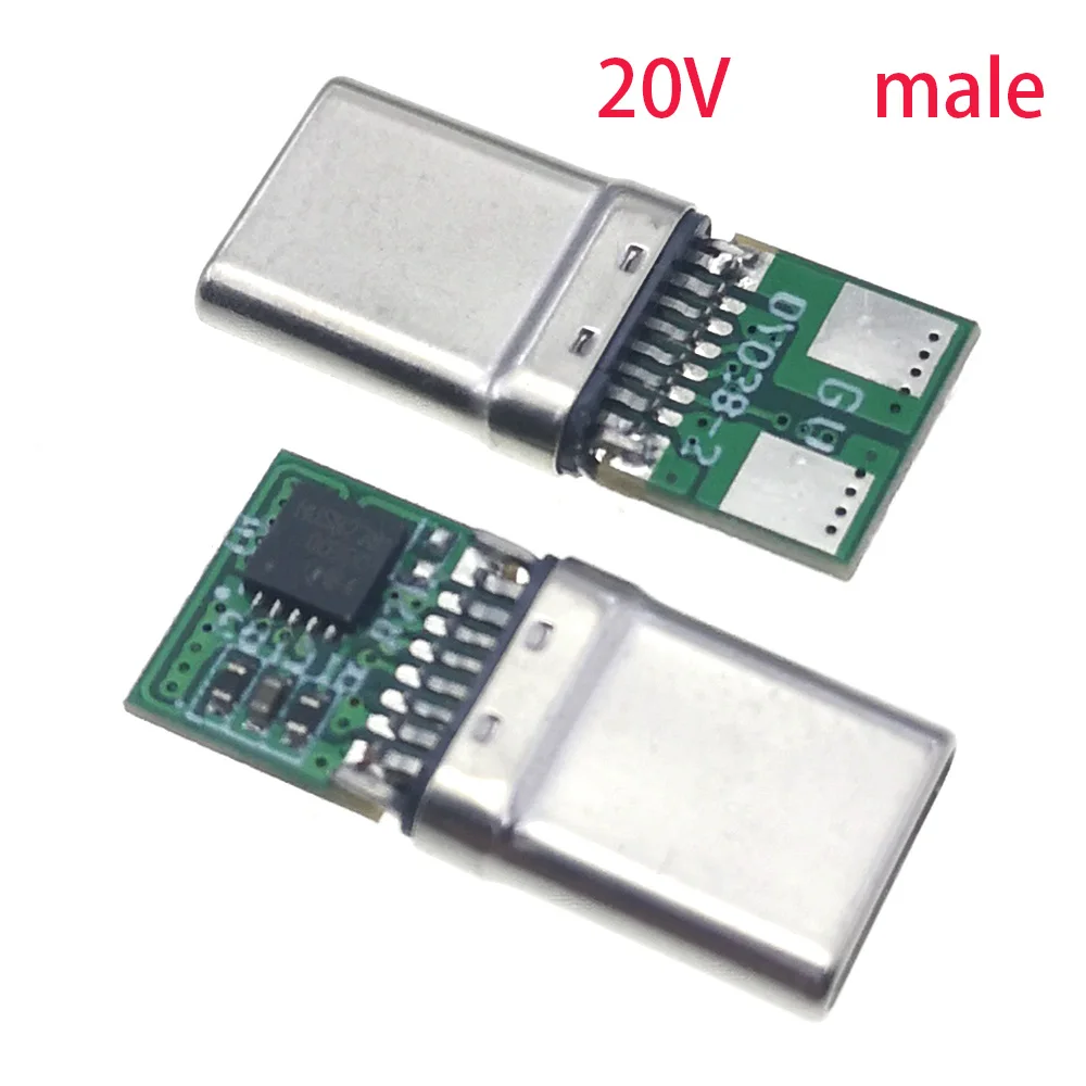 1/2/5 قطعة USB-C أنثى جاك الزناد لوحة تركيبية PD شرك مآخذ شحن سريع نوع-C 5 فولت 9 فولت 12 فولت 15 فولت 20 فولت عالية السرعة توصيل الطاقة