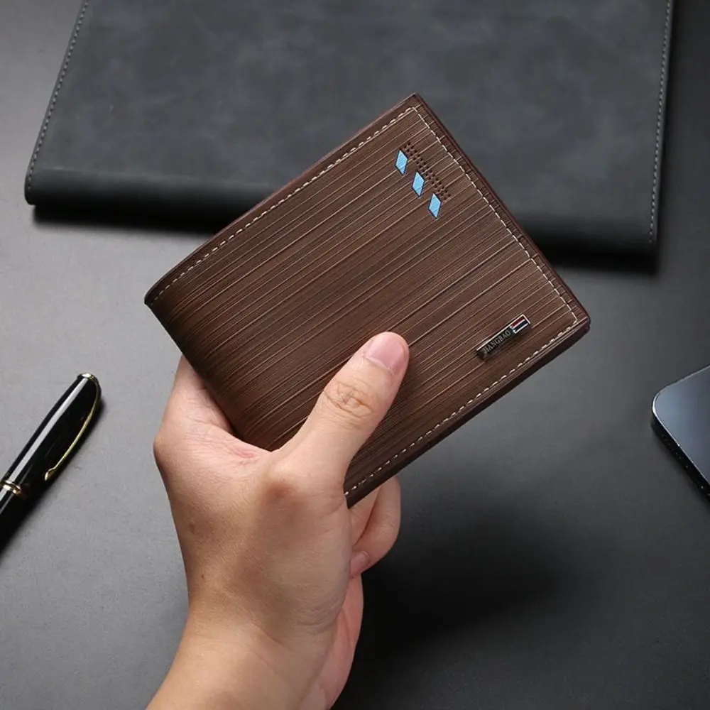 

Fashion Textured Men's Wallets Multi-card Slot Large-capacity Card Bag Ultra-thin PU Leather Money Bag