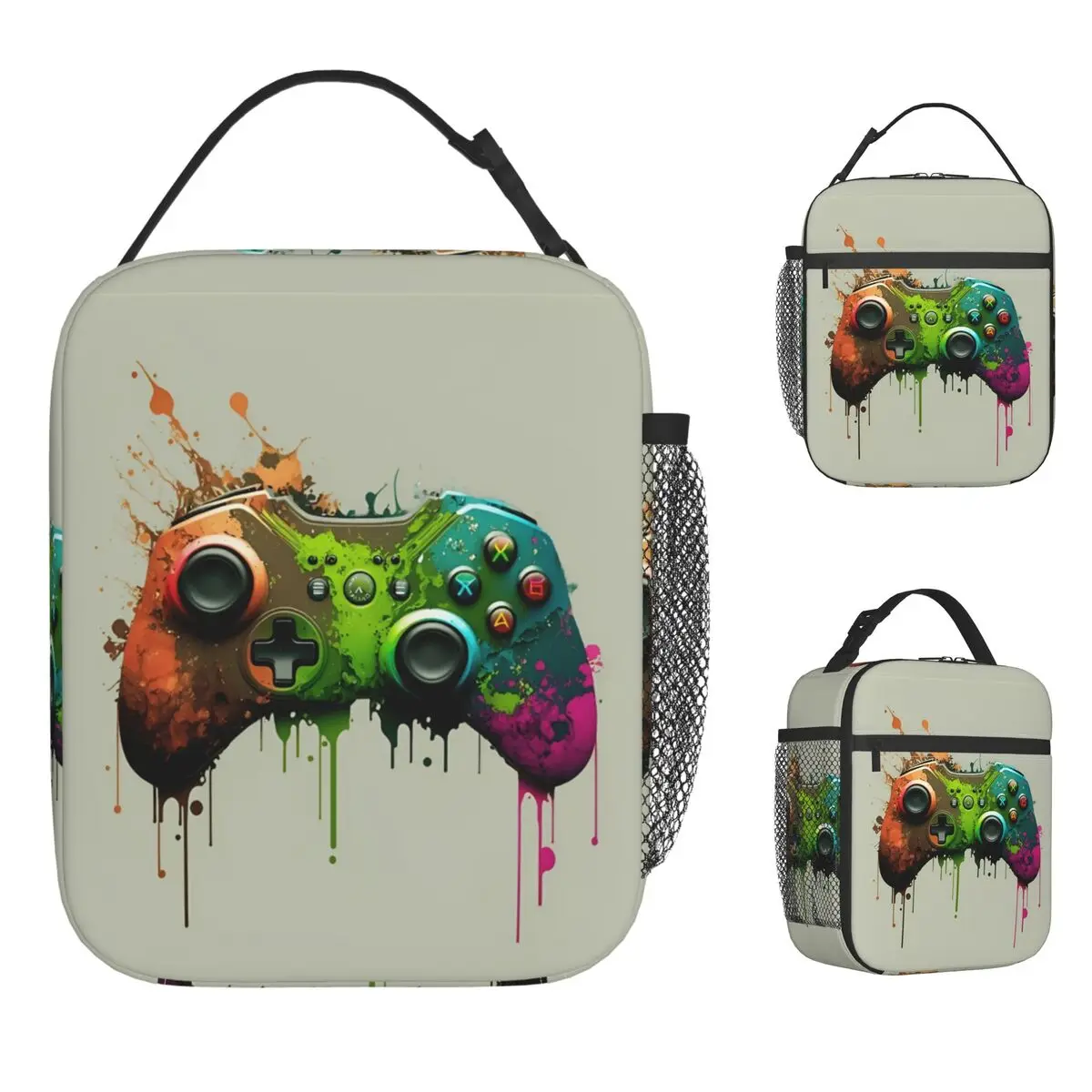 Game Controller Funny Lunch Bag Kawaii Lunch Box School Portable Thermal Lunch Bags For Child Waterproof Print Cooler Bag
