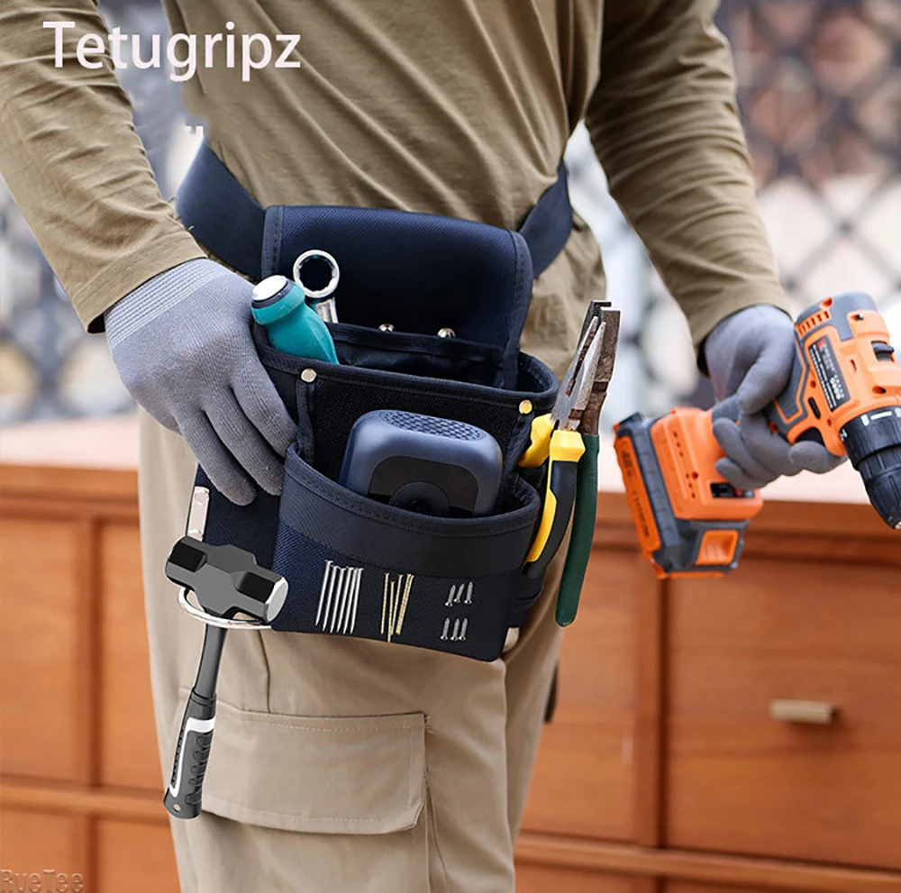 

High Quality Thickened Tool Belt Bag with Belt Nail Attraction Magnet for Electrician Tools Carpenter Tool Organizer Pouch
