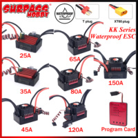 SURPASS HOBBY KK 150A 120A 80A 60A 45A 35A 25A T XT60 Plug 2-6S Waterproof ESC for 1/8 1/10 1/12 1/14 1/16 RC Brushless Motor