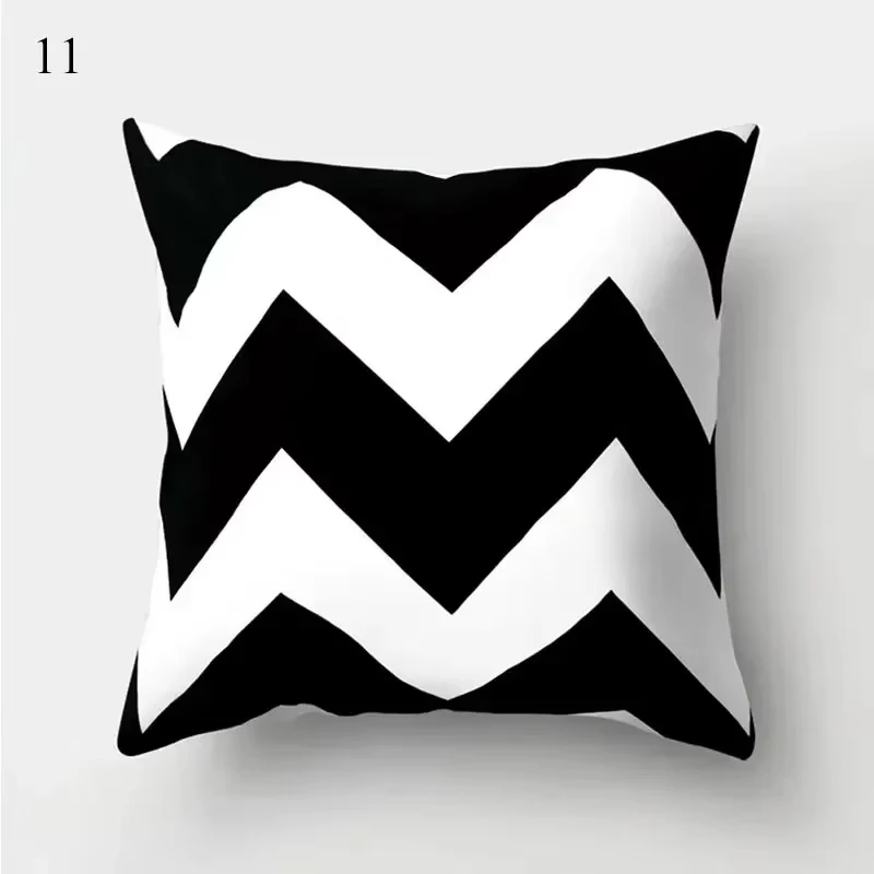 Black White Geometric Pillow Case, Modern Pattern Cushion Cover for Home Decor, Suitable for Bedroom Sofa Car Office