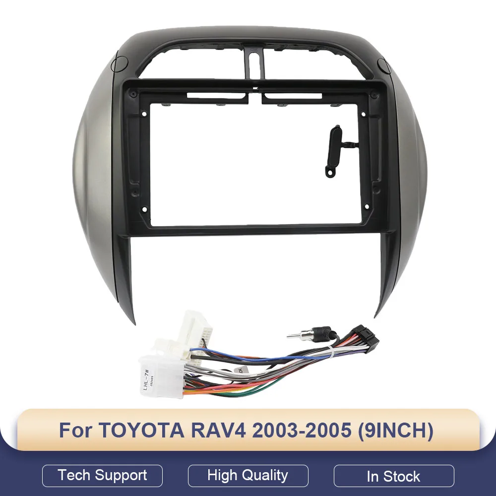 

9-дюймовая радиорамка для TOYOTA RAV4 2003-2005, стереопанель, комплект отделки приборной панели, GPS-навигация, фасциальный адаптер, крышка головного блока, рамка