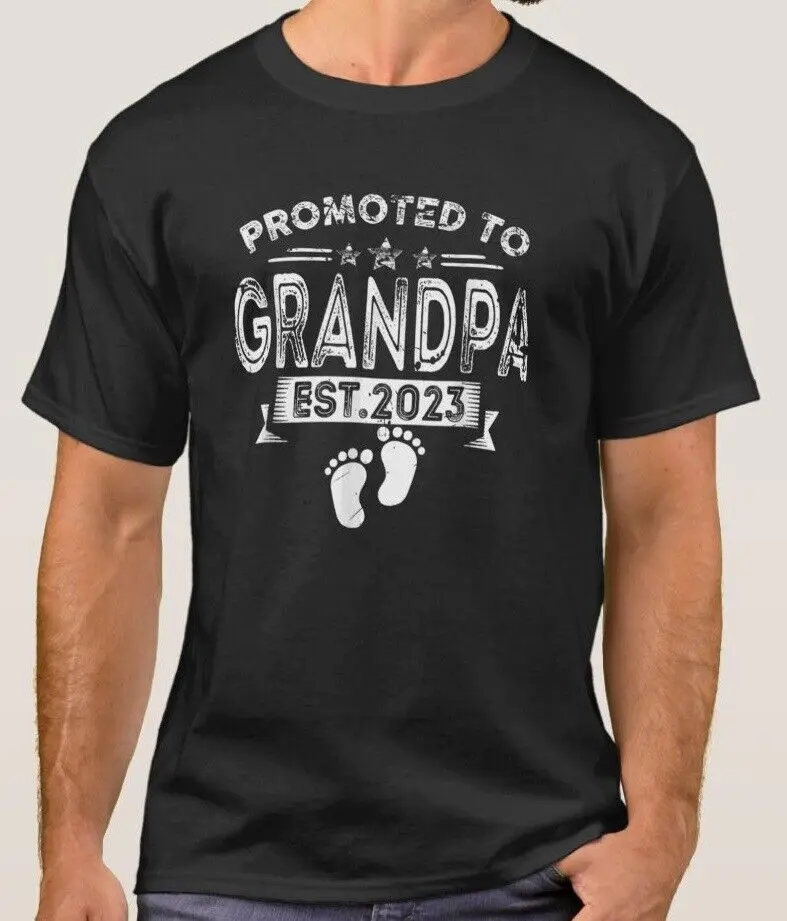 Promoted To Grandpa 2023 For Dad First Time T-Shirt Anime Graphic T-shirts For Men Clothing Women Short Sleeve Tees