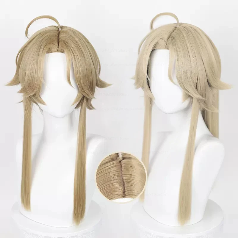 

Yanqing Cosplay Wig Honkai Star Rail Cosplay 50cm Ponytail Linen Brown Heat Resistant Synthetic Hair Game Anime Wigs + Wig Cap