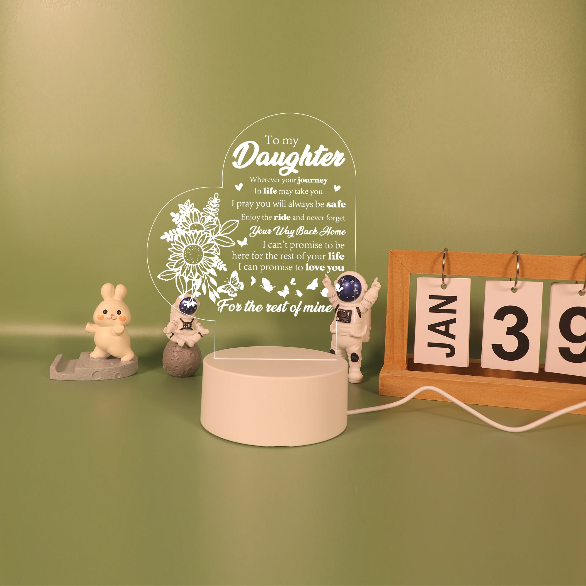 Daughter Gift,Unique Birthday Gift For Daughter From Mothers Night Light, For Birthday Graduation Christmas Gift