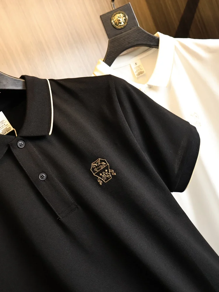 Elegant Embroidered Short Sleeve  Shirt for Men Premium Cotton Thread High Quality Lightweight Business Casual Summer Fas...