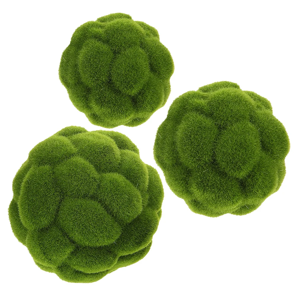 

3pcs Fake Moss Simulation Topiary Balls For Wall Hanging Decorative Balls For Home Garden Indoor Artificial Plant Decor