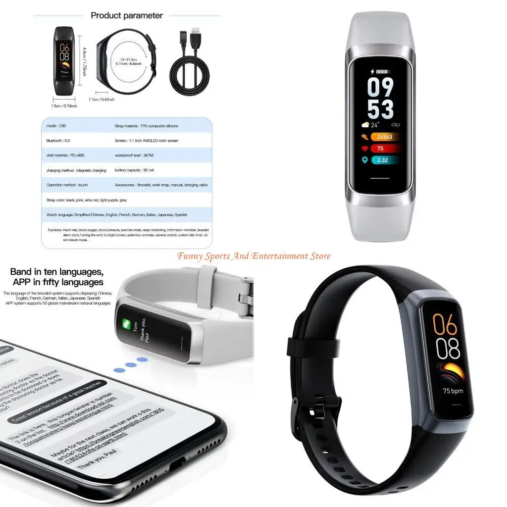 

C4DE Health Трекеры для фитнеса и активности Непрерывный мониторинг Оптимизация производительности, отслеживание сердечного сна