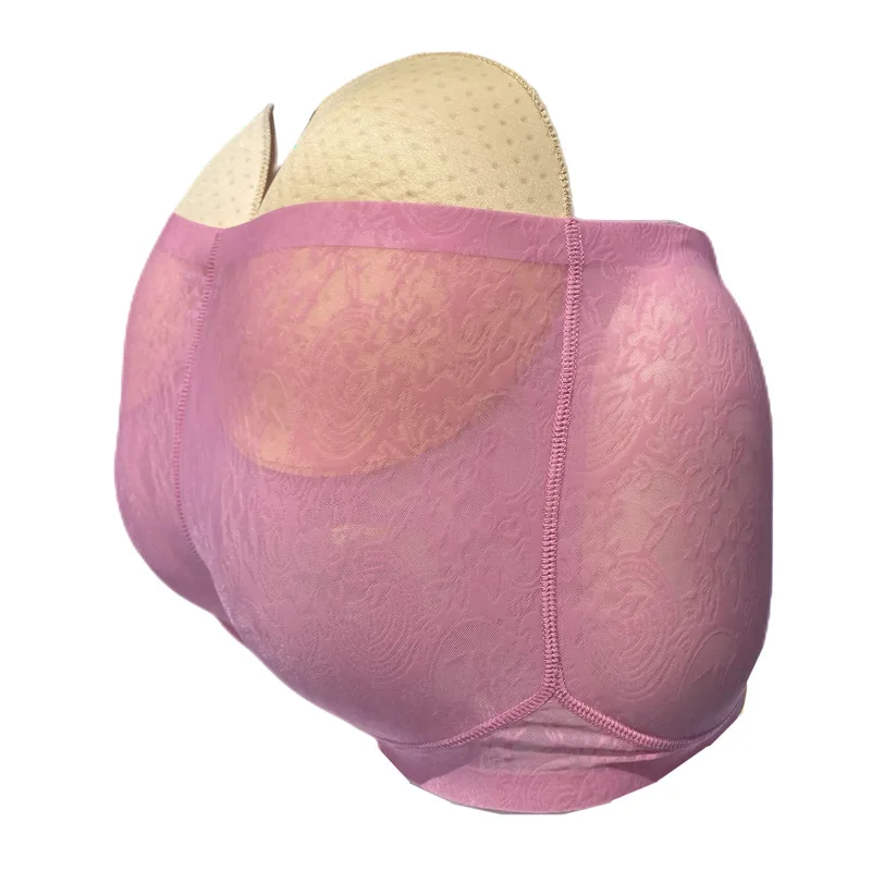 Men's Removable Fake Buttocks Body Shaper Boxer Briefs Butt Lifting Panties Sponge Butt Hip Enhancer Shorts with 4 pcs Pads