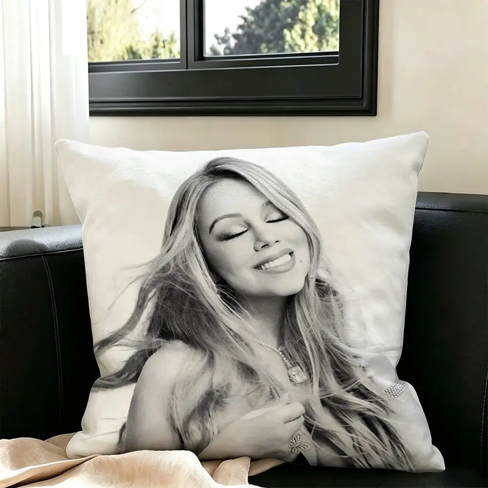 M-Mariah SINGER Carey -yy  Pillow Case Square Double-Sided Sofa Cushion Cover Bedroom Bedside Pillow