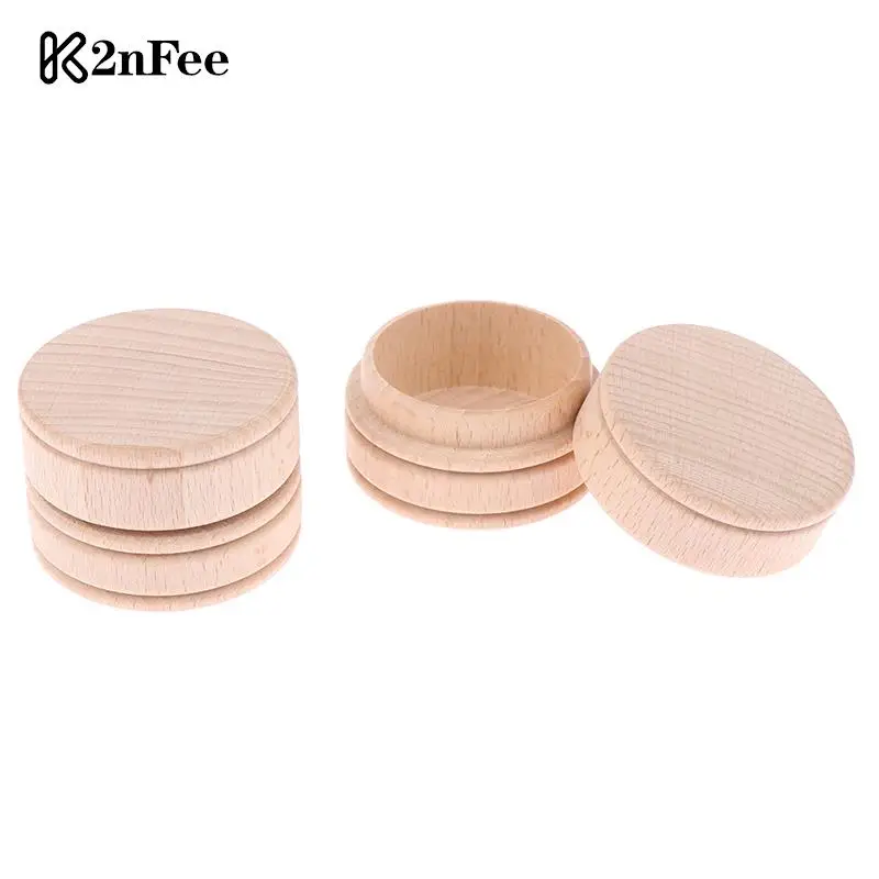 1PCS Round Wooden Storage Box Natural Craft Jewelry Box Vintage Decorative Handmade Jewelry Organizer Crafts Case