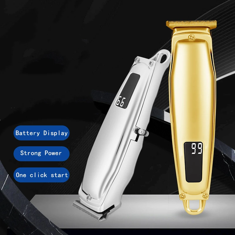 Professional Hair Clipper Beard Trimmer Low Noise Strong Power Men's Barber Machine Fine Steel Cutter Head 0.5mm Guide Comb USB