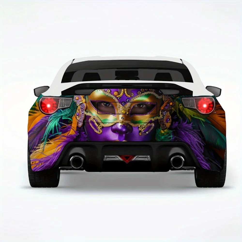 

Gorgeous_Feathered_Mask Автомобильная наклейка-виниловая наклейка на заднюю часть автомобиля, водонепроницаемые самоклеящиеся виниловые наклейки для хвоста и бампера автомобиля,
