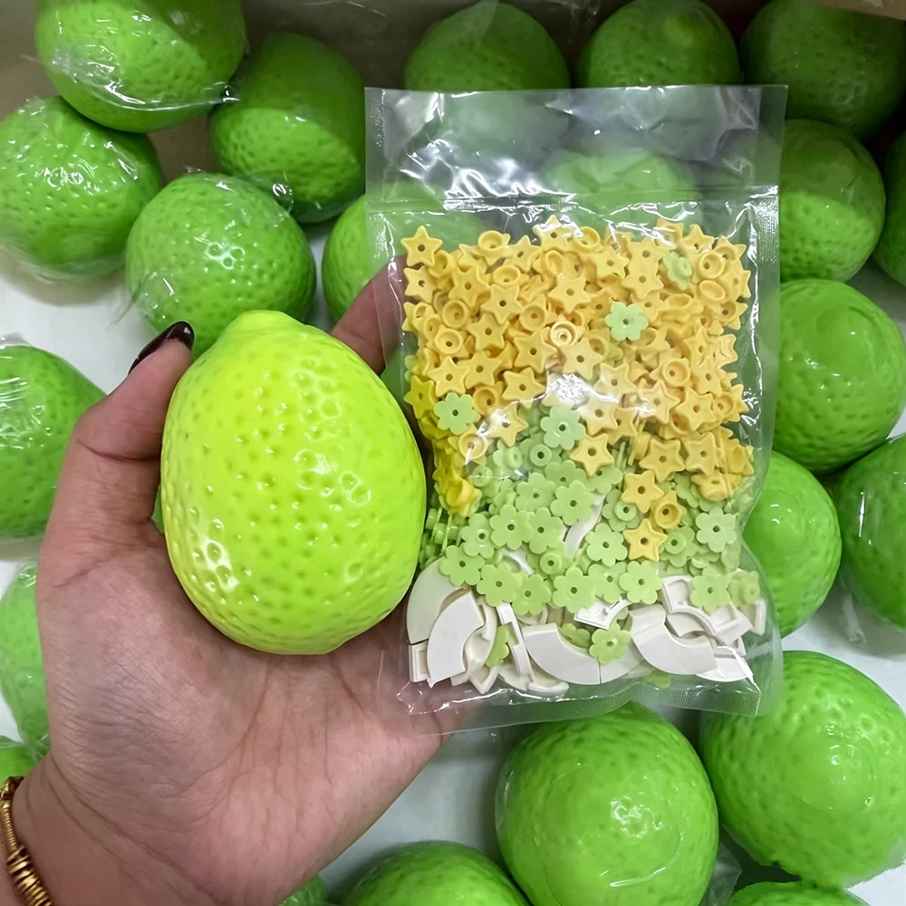 Handmade Crispy Lemon Stress Ball Squeeze Toy Color Changing Crunchy Mango Squishy Fidget Toy ASMR Sensory Stress Relief Toy view 6