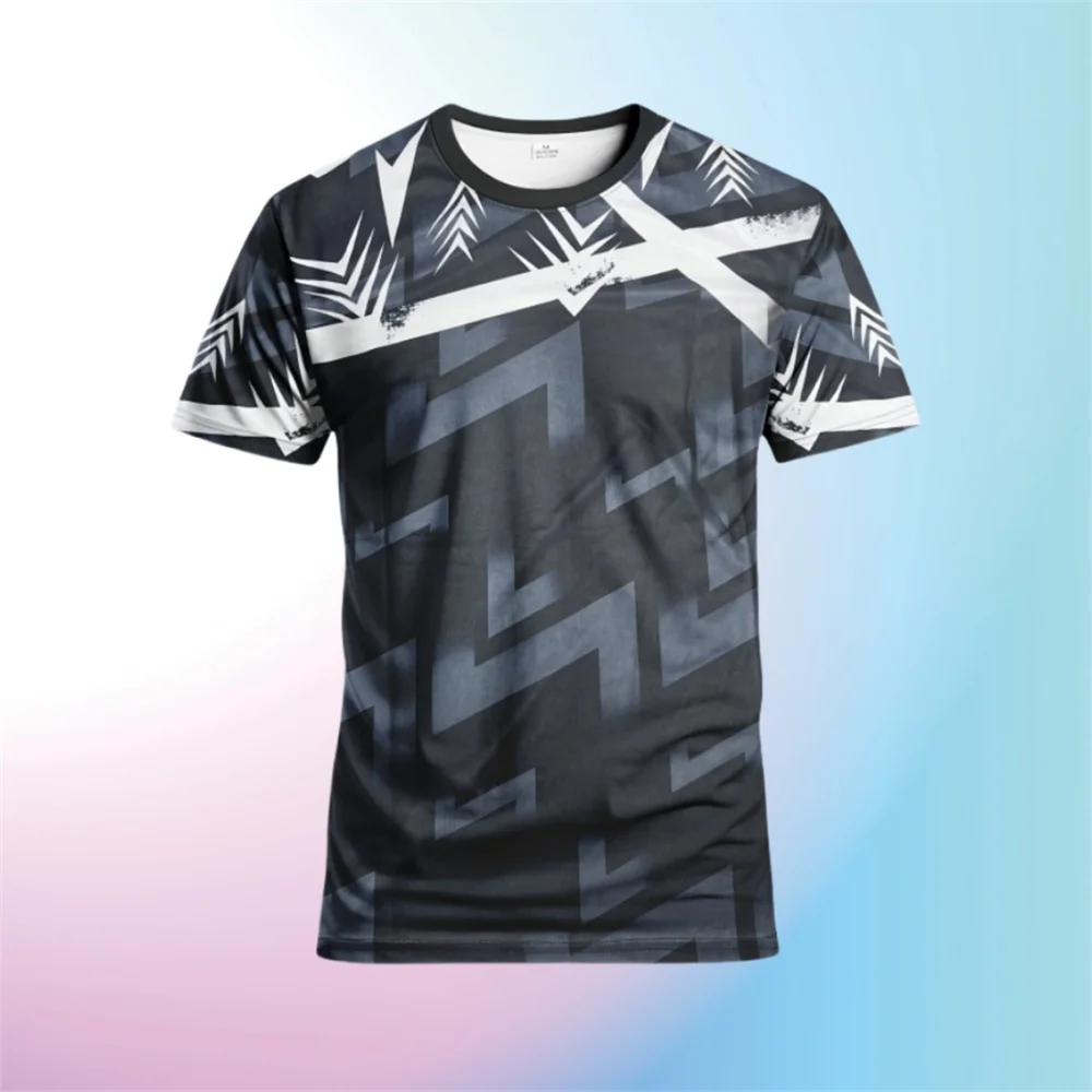 Mens Simple Tie Dye Sports T Shirts Summer Fashion Short Sleeve 3D Print Fitness T-Shirts Casual Oversized Breathable O-Neck Top