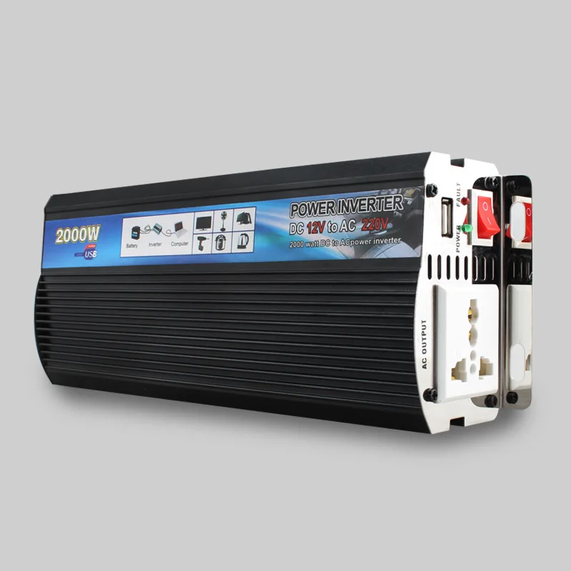 Conversor de energia de 2000 W Inversor solar de alta potência 12 V/24 V a 220 V Saída monofásica Fabricante de inversores da África do Sul