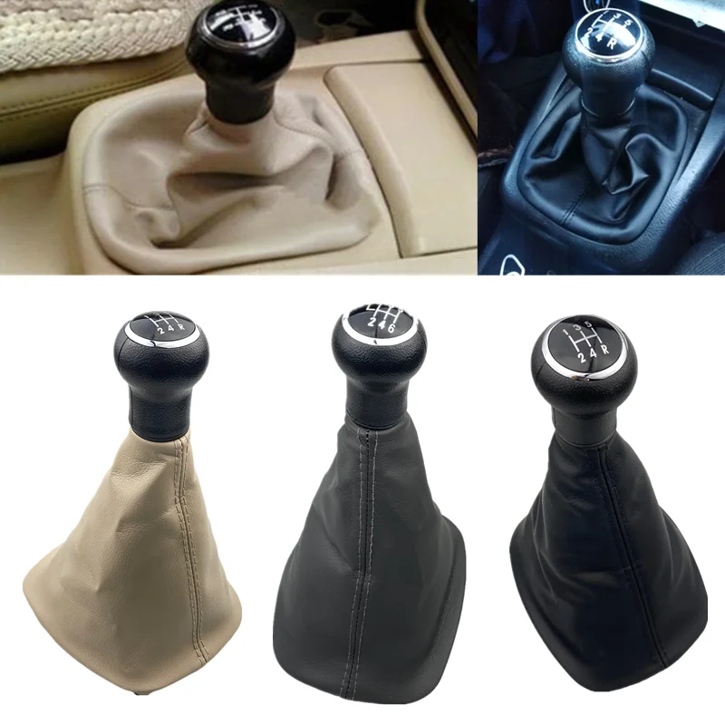 Gear Shift Knob Shifter Lever Stick Gaiter Boot Cover Cars Accessories For Volkswagen VW Passat B5 B5.5 1998-2004 Black Beige