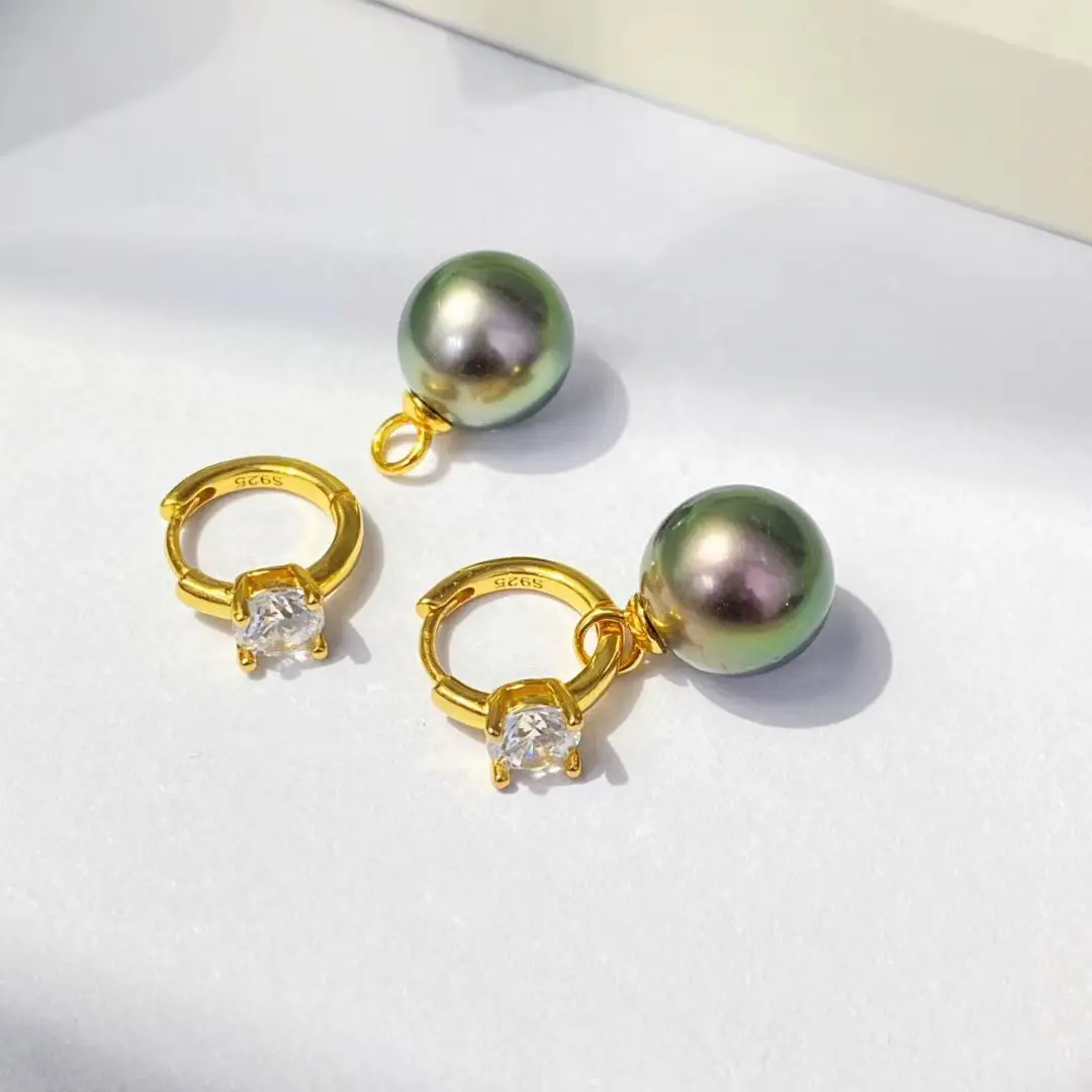 

Оптовая продажа, серьги из стерлингового серебра S925, фурнитура для крепления, базовые монтажные детали, аксессуар для жемчуга 9-11 мм, 5 пар/лот