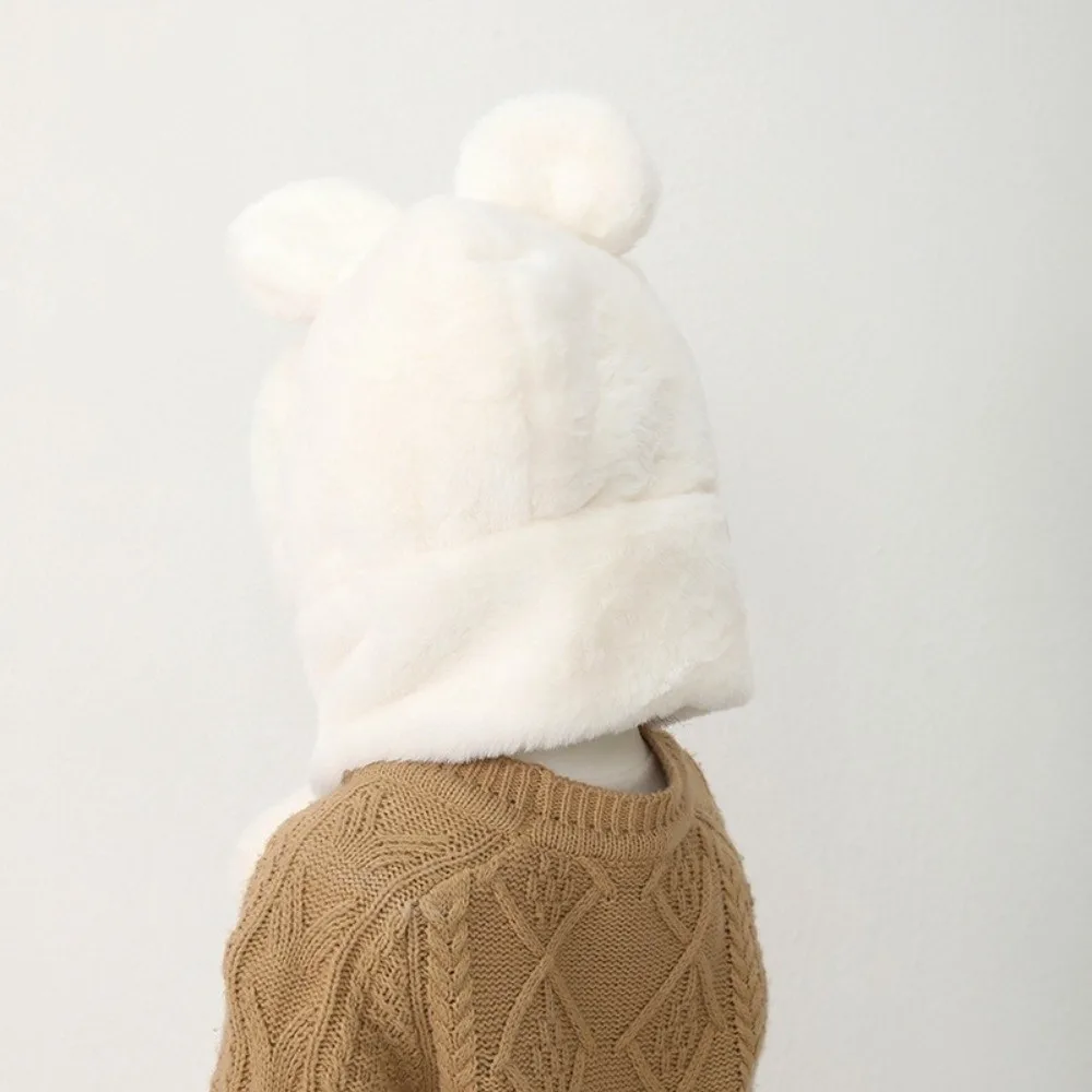 

Fashion One-Piece Winter Hat Scarf Windproof Hat Hooded Scarf Neck Protection Thick Warm Infant Beanies Cap