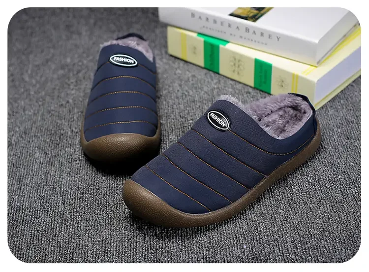 Men's Winter Warm Cotton Mop with Soft Sole and Thick Cotton Winter Boots, Indoor and Outdoor Couple's New 2025 Casual Shoes