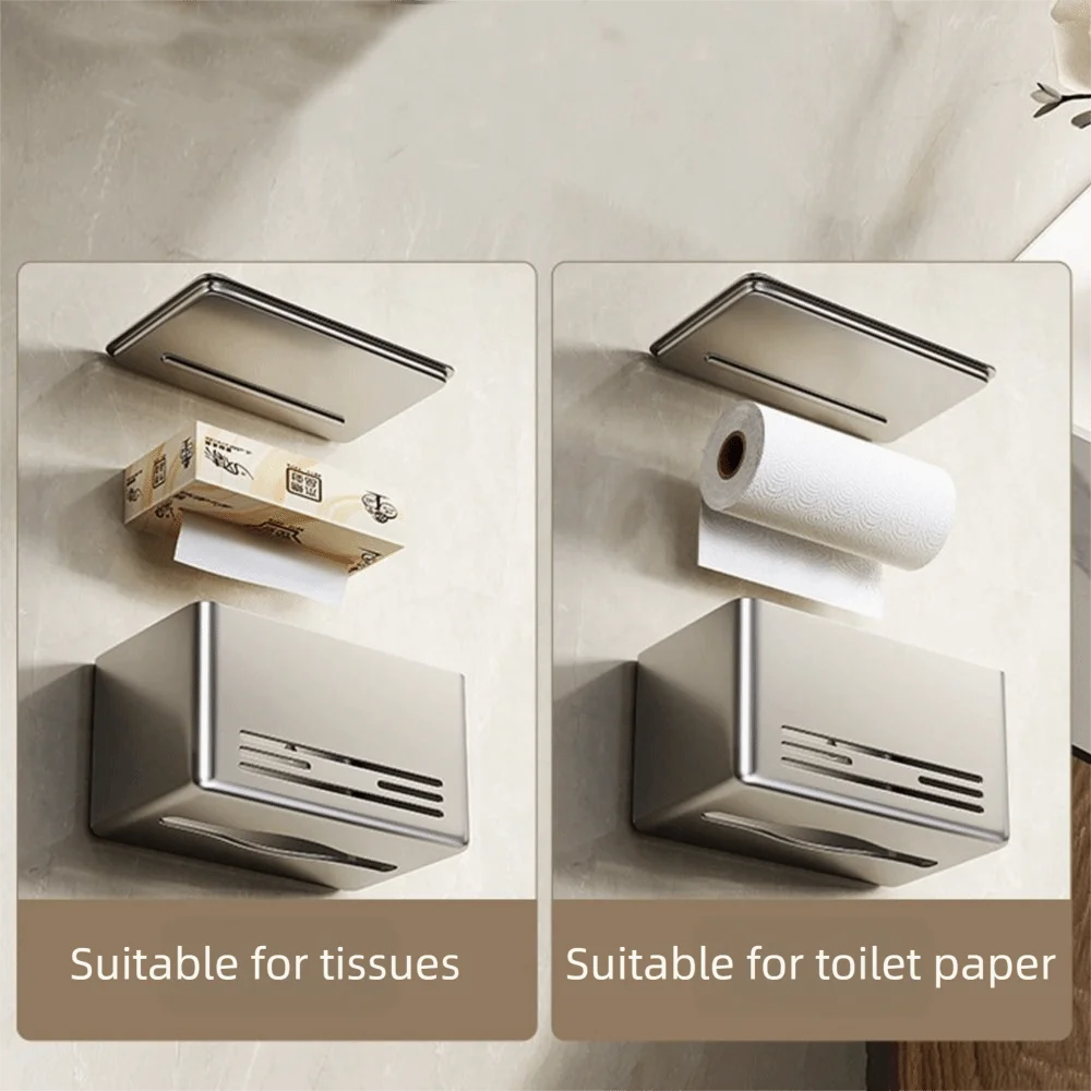 

Высококачественный держатель для салфеток без перфорации, настенный многофункциональный держатель для рулонной бумаги, алюминиевый ящик для хранения салфеток, бытовой