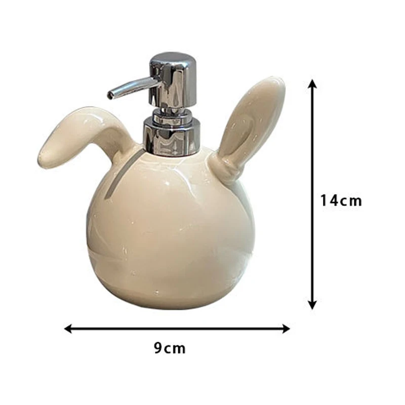 Light Luxury Rabbit Soap Dispenser and Dish Set Bathroom Hotel Ceramic Hand Wash Bottle Home Accessories