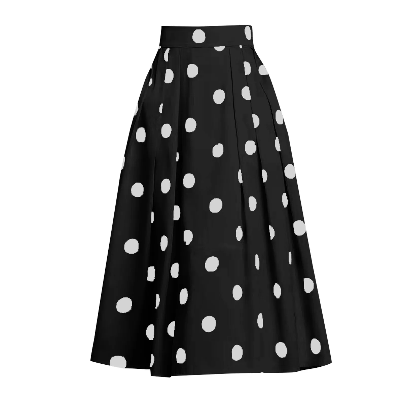 Franse elegante stippenrok voor dames hoge taille retro stippenrokken losse zomer halflange A-lijn rok