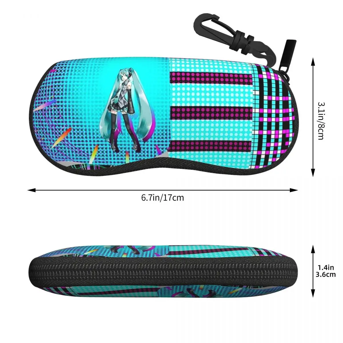 Hatsune Miku Backpack Shell Glasses Case Protective Sunglasses Box Women Men Soft Eyeglasses Bag Pouch