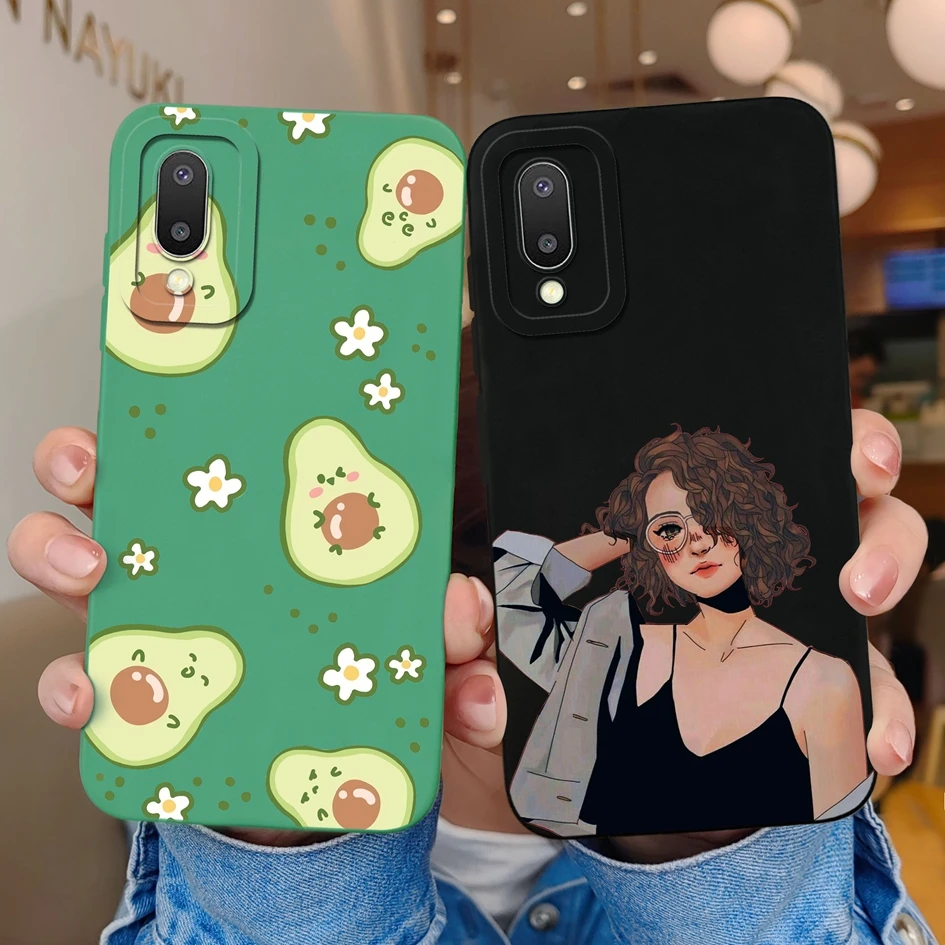 Case For Samsung A02 A02s M02 Back Cover Fashion Avocado Liquid Silicone Soft Matte Screen Protector For Galaxy M02s M 02s Funda