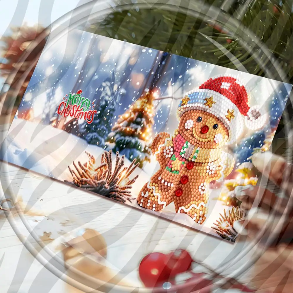 

12Pcs Special Shape Christmas Reindeer DIY Diamond Painting Card Rhinestone Painting Card Kit Gifts for Family Friends and Lover