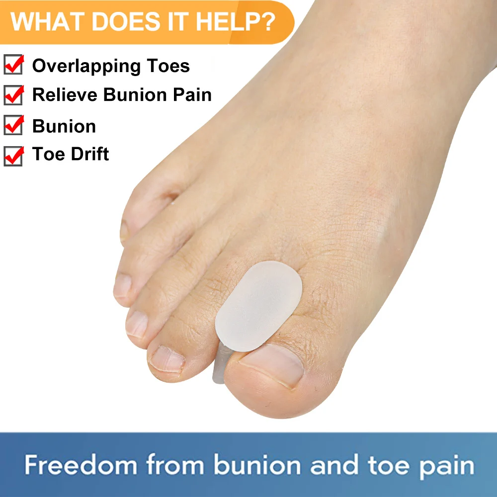 Pexmen 2/4/8Pcs Gel Toe Separators Spacers Bunion Corrector for Toe Alignment Crooked Curled Hammer and Overlapping Toes