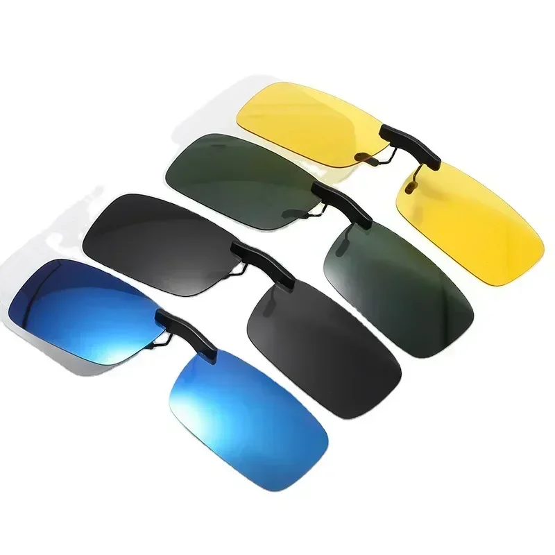 New Unisex Clip on Driving Glasses Sunglasses Day UV400 Lens Driving Night Riding Sunglasses Clip