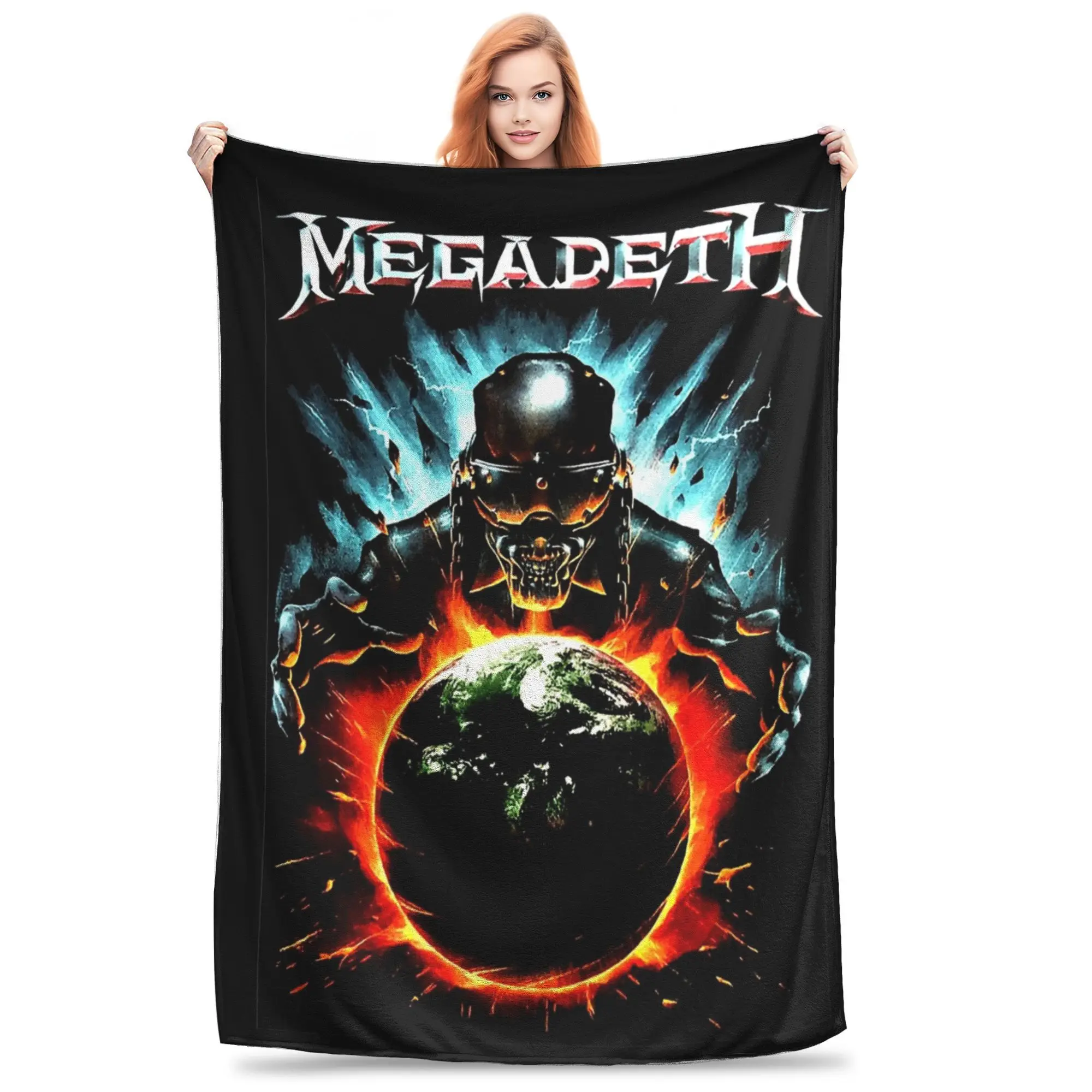 Megadeths Band Blanket Coral Fleece Plush Summer Air Conditioning  Breathable Soft Throw Blanket for Bedding Office Rug Piece