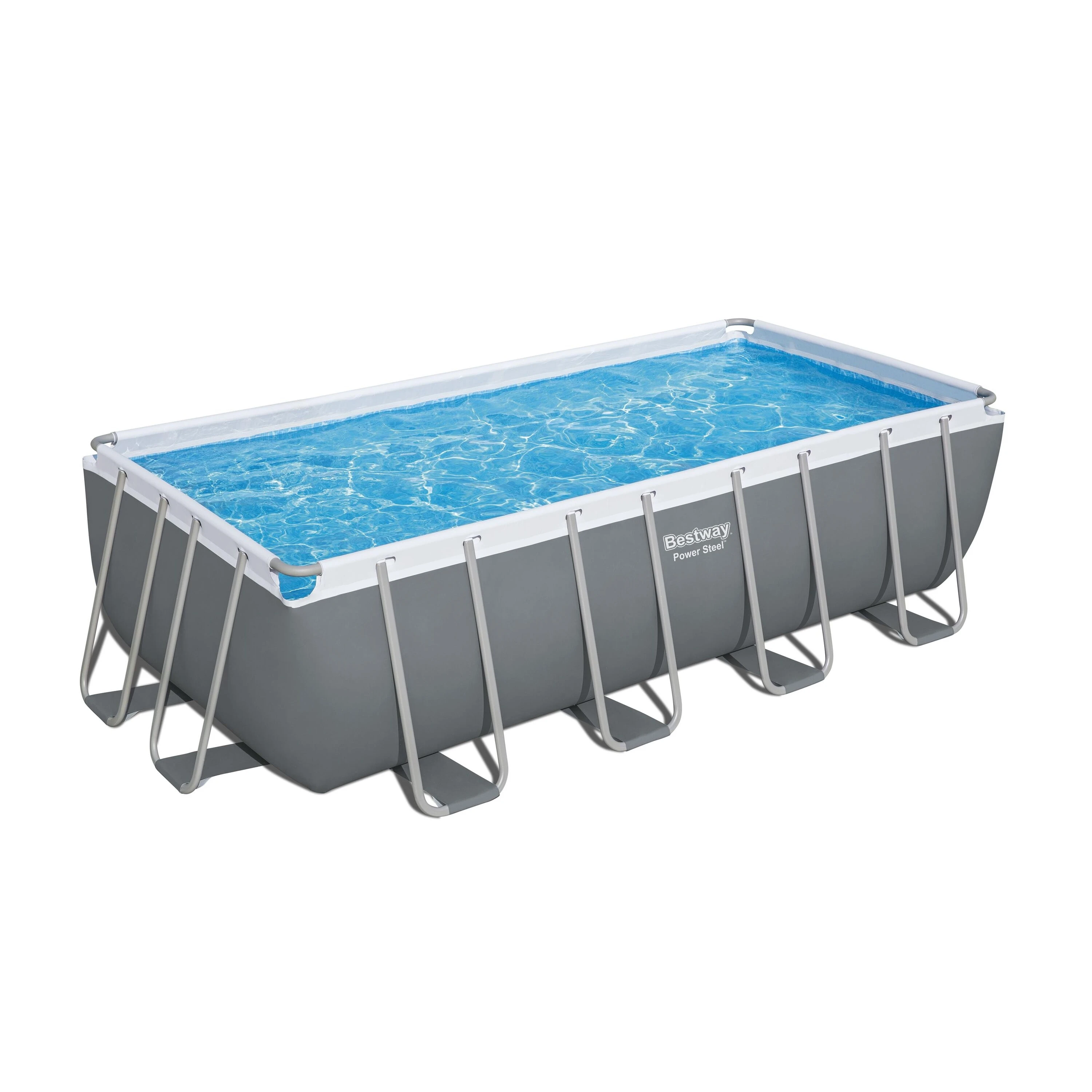 56670 Power Steel 4.88 m X 2.44 m X 1.22 m High Quality Family Outdoor Rectangle Steel Frame Above Ground Swimming Pool