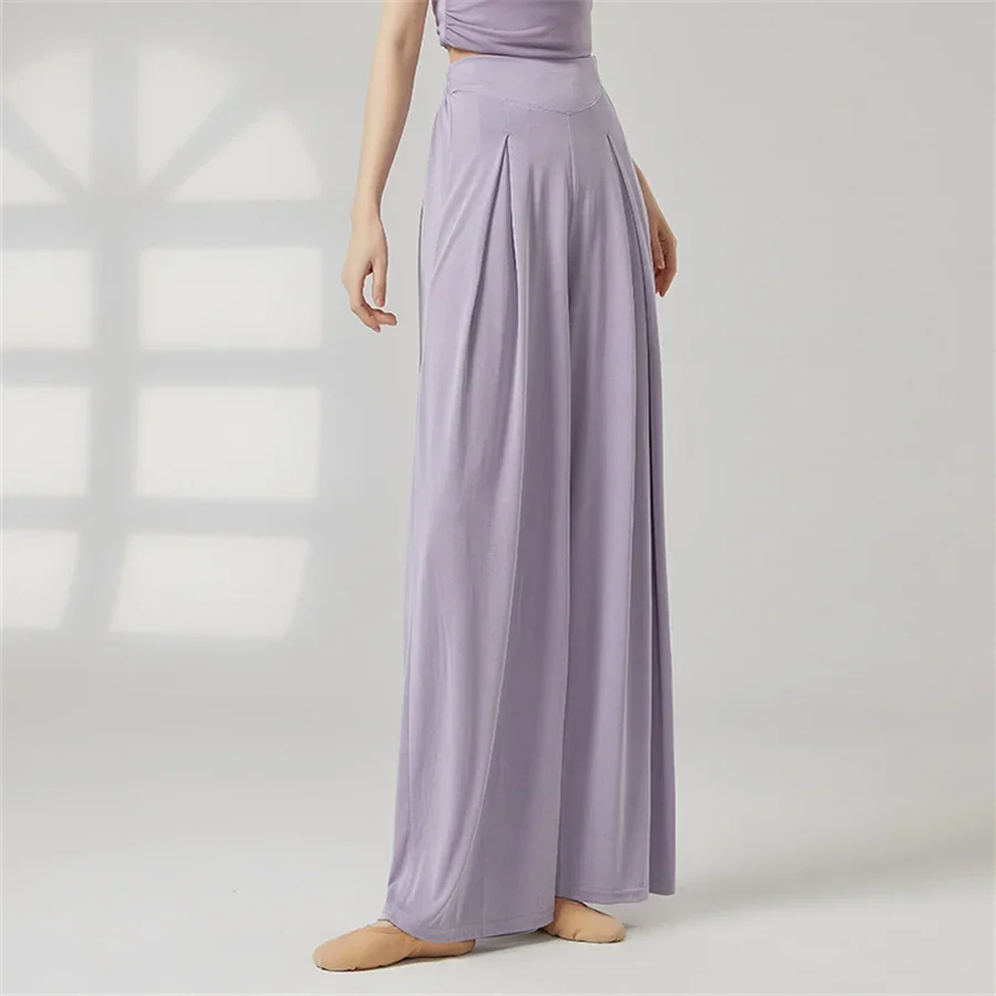 여성 클래식 댄스 트레이닝 플레어 팬츠 통기성 루즈핏 여성 발레 모던 댄스 공연 우아한 바지