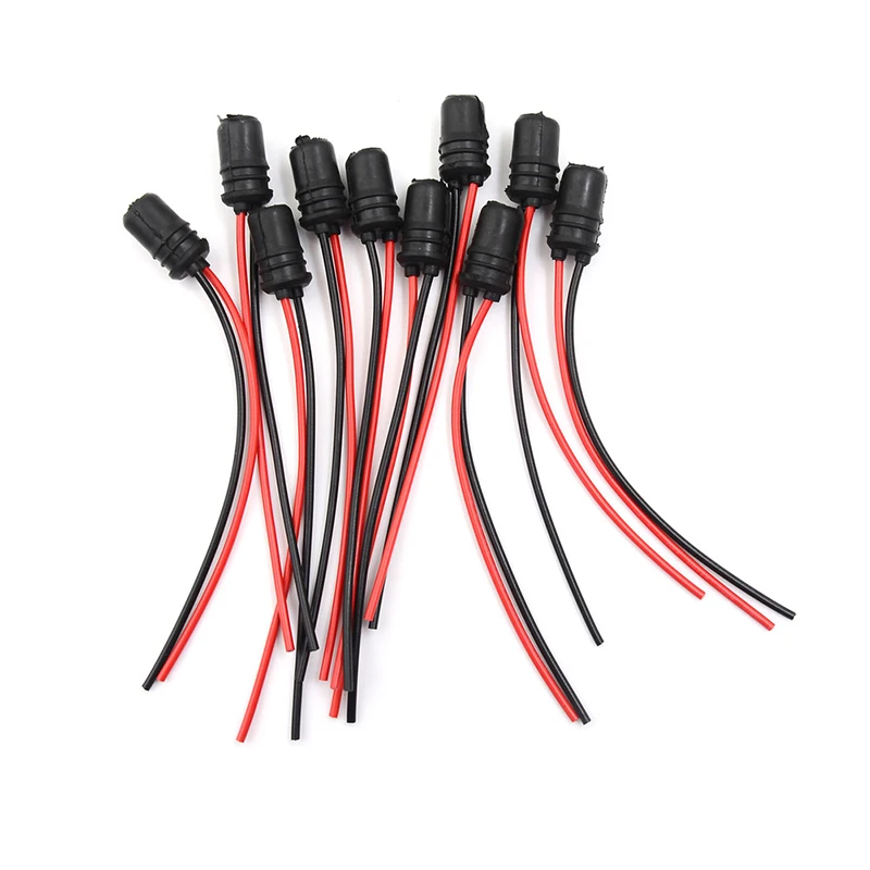 

10PCS T10 Light Bulb Holder Soft Rubber Extension Socket Push-in Wedge Base