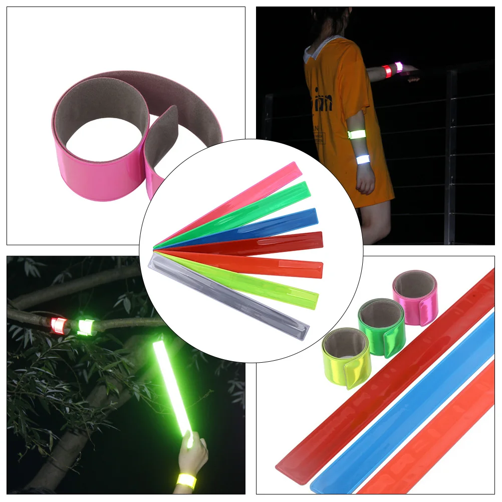 7 قطع من الأساور الليلية المتوهجة للأطفال، أساور صفعة مضيئة لحفلات أعياد الميلاد، حلقة تصفيق للأطفال #3